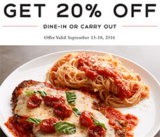 Macaroni Grill: 20% Off Until 9/18