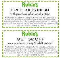 Rubio’s: Free Kids Meal W/ Entree Purchase