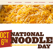 Noodles & Company: Free Wisconsin Mac & Cheese W/ Purchase - Oct 6th