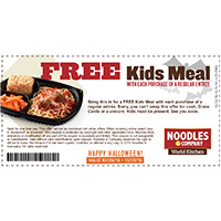 Noodles & Company: Free Kids Meal W/ Purchase – 10/31