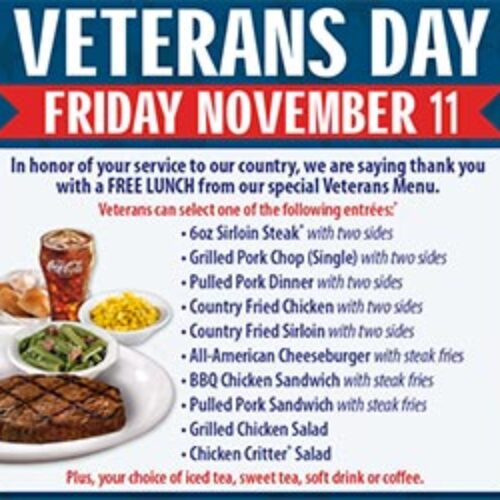 Texas Roadhouse Free Lunch for Military Nov. 11 « Free 4 Seniors