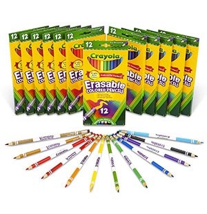 Crayola Erasable Colored Pencils, 12 Packs of 12-Count
