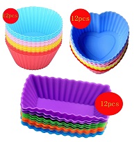 CuteQueen 36-Piece Silicone Baking Cups Set Only $6.99 + Prime