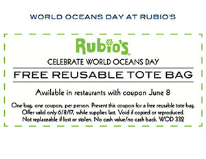 Rubio’s: Free Reusable Tote Bag – June 8th