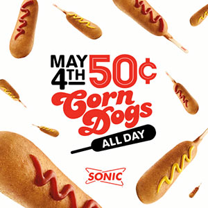 Sonic Drive-In: $0.50 Corn Dogs All Day – May 4th
