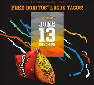 Taco Bell: Free Doritos Locos Taco – June 13