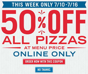 Domino’s: 50% Off All Pizzas Online – 7/10 – 7/16