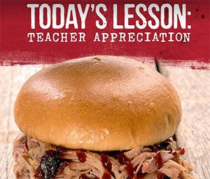 Sonny’s BBQ: Free Pork Sandwich for Teachers – Aug 28