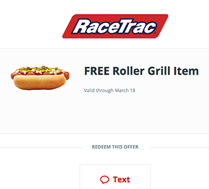 Racetrac: Free Roller Grill Item