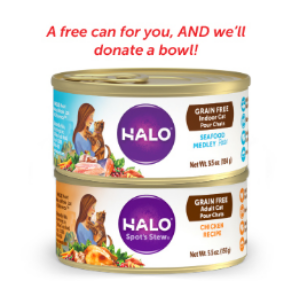 Free Can of Halo Cat Food – Aug 8 Only