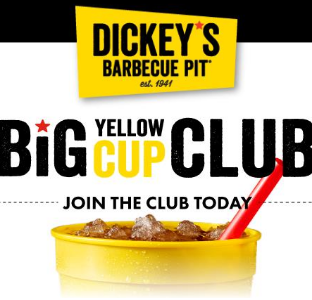 Free Big Yellow Cup @ Dickey’s BBQ Pit