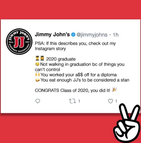 Jimmy John’s: Free Sandwich for Graduates