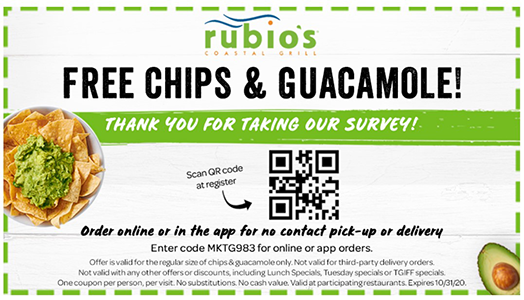 Rubio’s Coastal Grill: Free Chips & Guacamole