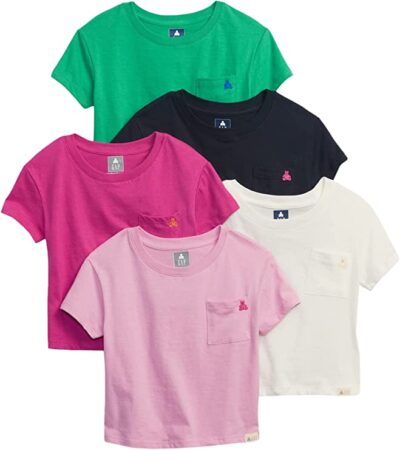 GAP Girls’ 5-Pack Pocket T-Shirt Set at incredible price
