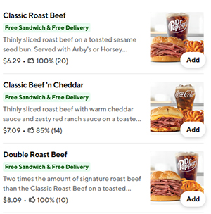 Arby’s: Free Sandwich & Delivery (Select Areas)