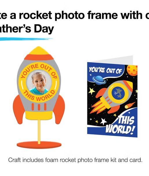 JCPenney: Free Rocket Photo Frame Father’s Day Craft- June 8th