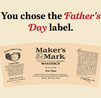 Maker’s Mark: Free Personalized Father’s Day Label