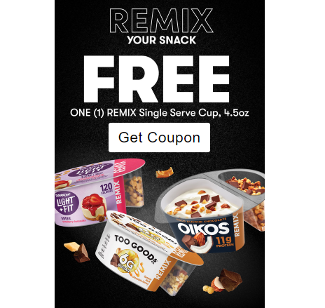 Free Remix Your Snack Yogurt w/ Coupon