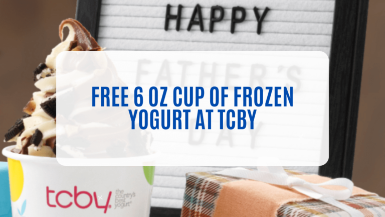 FREE 6 oz cup of Frozen Yogurt at TCBY