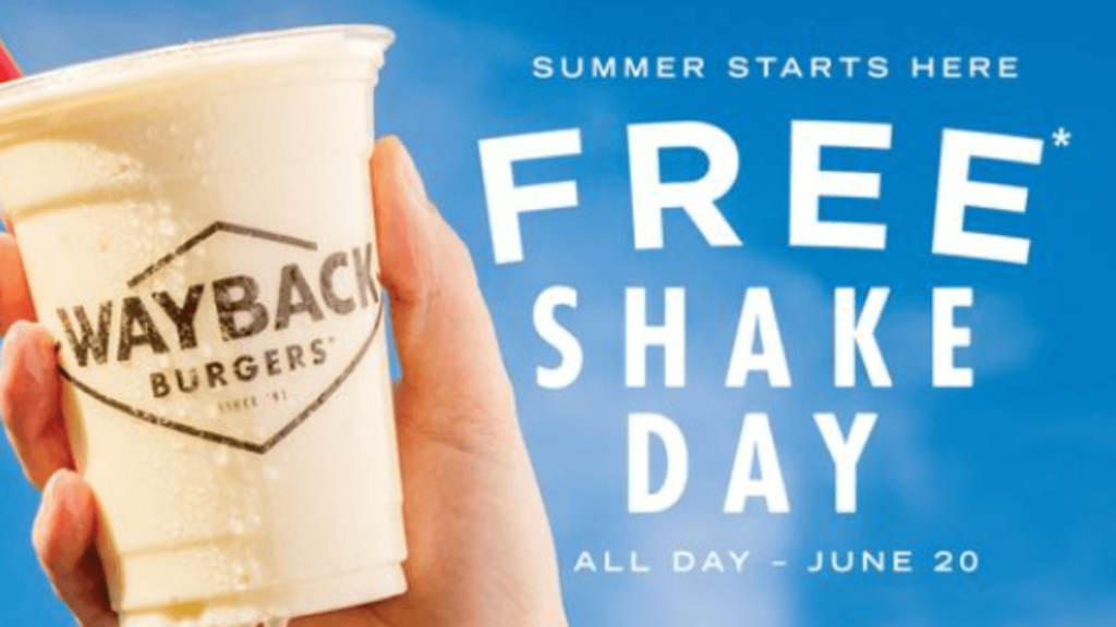 FREE Vanilla Milkshake at Wayback Burgers on June 20th