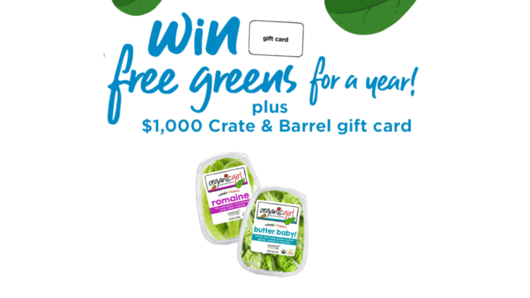 Win a $1,000 Crate & Barrel gift card and a year of free salads from Organic Girl