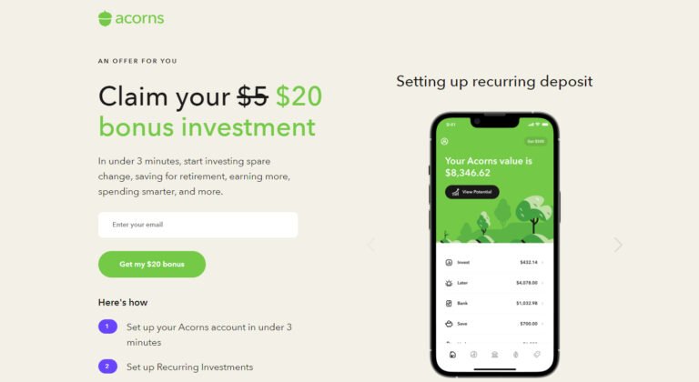 Acorns $20 Sign-Up Bonus