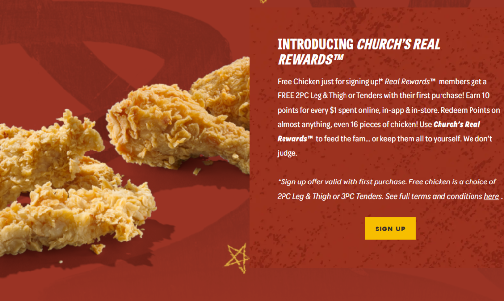 Church’s Chicken: Free 2-Piece Leg & Thigh or 3-Piece Tenders w/ Purchase