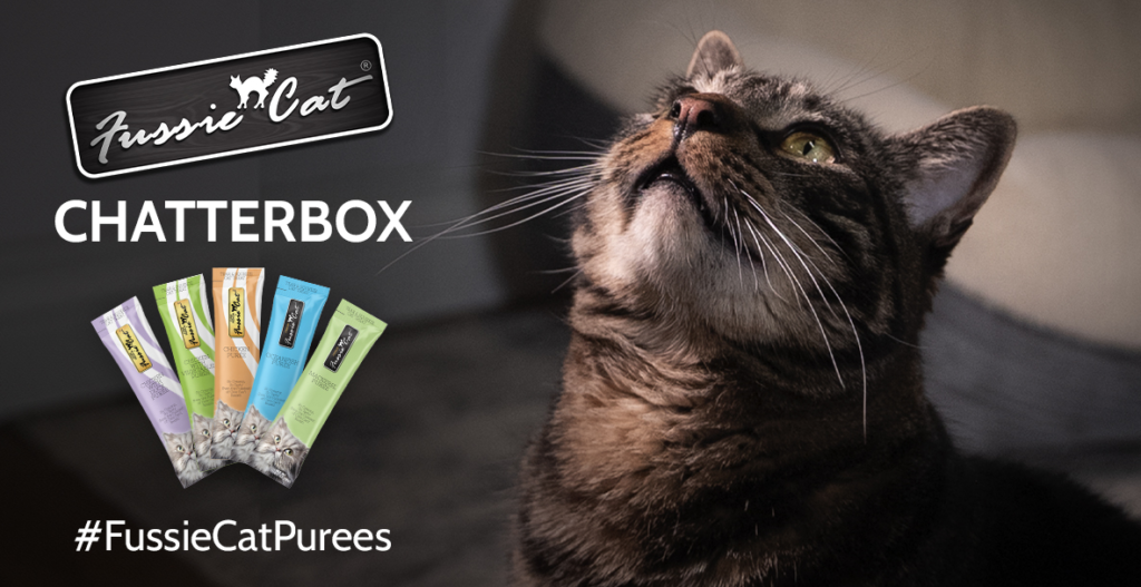 Apply for the Free Fussie Cat Purées Chatterbox Pack