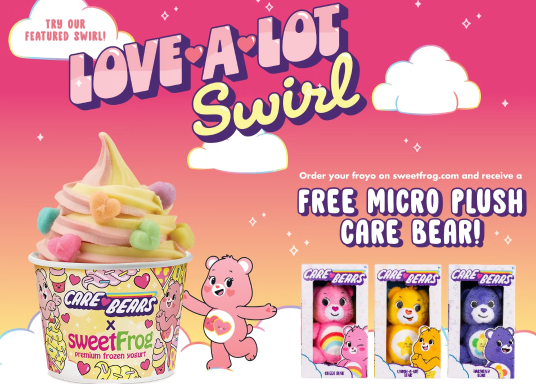 Free Micro-Plush Care Bear with Any Purchase at SweetFrog