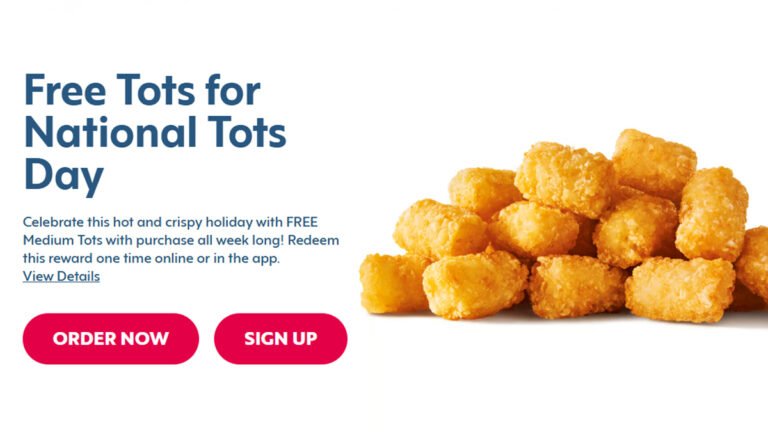 Enjoy Free Medium Tots at Sonic on February 2nd