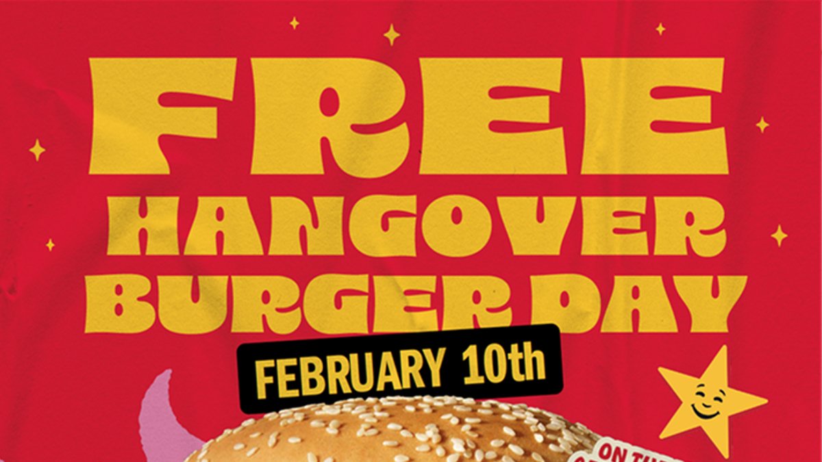 Score a Free Hangover Burger at Carl’s Jr. on February 10th